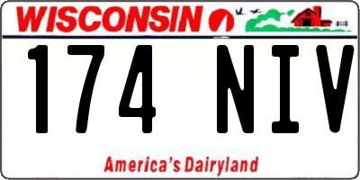 WI license plate 174NIV