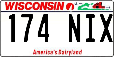 WI license plate 174NIX