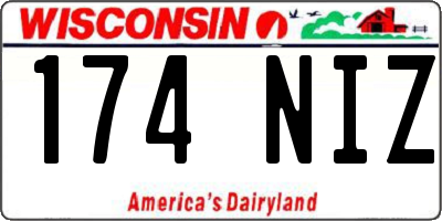 WI license plate 174NIZ