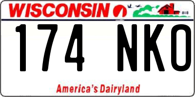 WI license plate 174NKO