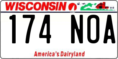 WI license plate 174NOA