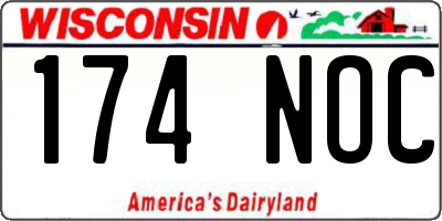 WI license plate 174NOC