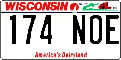 WI license plate 174NOE