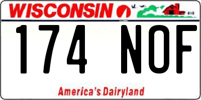 WI license plate 174NOF
