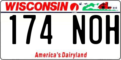 WI license plate 174NOH