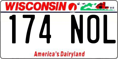 WI license plate 174NOL