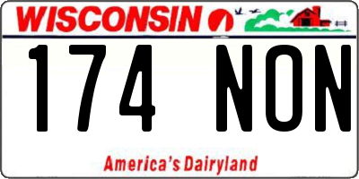WI license plate 174NON
