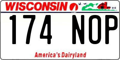 WI license plate 174NOP