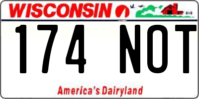WI license plate 174NOT