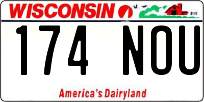 WI license plate 174NOU