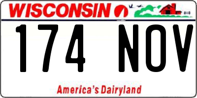WI license plate 174NOV