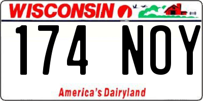 WI license plate 174NOY