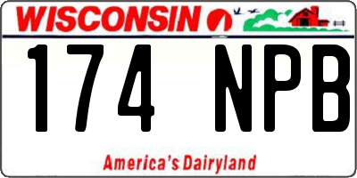 WI license plate 174NPB