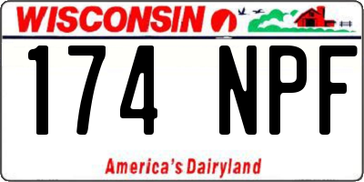 WI license plate 174NPF