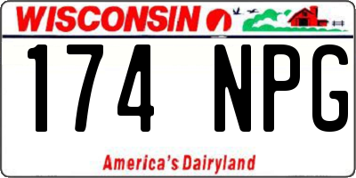 WI license plate 174NPG