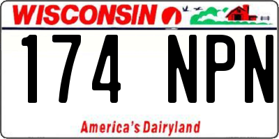 WI license plate 174NPN