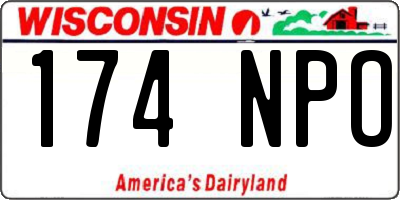 WI license plate 174NPO