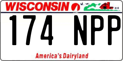WI license plate 174NPP