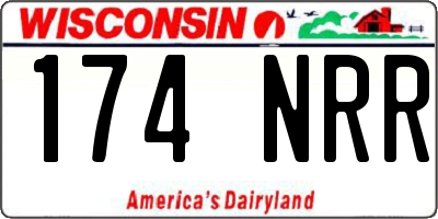 WI license plate 174NRR