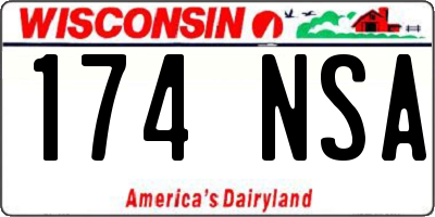 WI license plate 174NSA