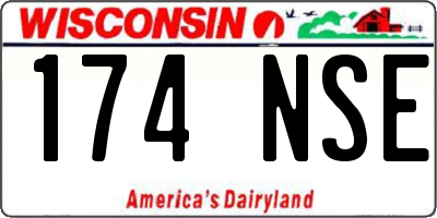 WI license plate 174NSE