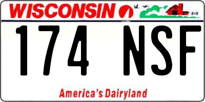 WI license plate 174NSF