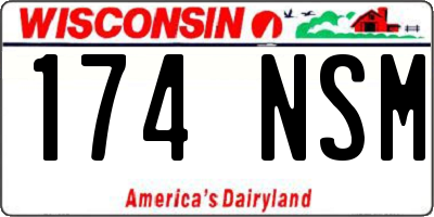 WI license plate 174NSM