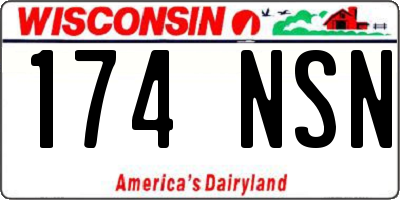 WI license plate 174NSN