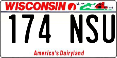 WI license plate 174NSU