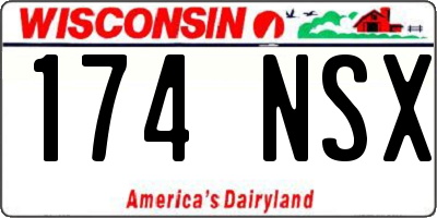 WI license plate 174NSX