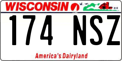 WI license plate 174NSZ