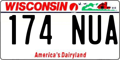 WI license plate 174NUA