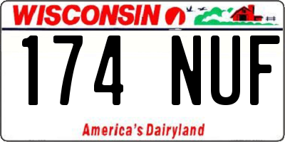 WI license plate 174NUF