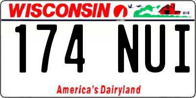 WI license plate 174NUI
