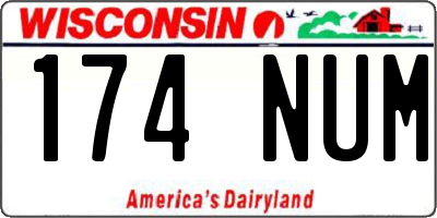 WI license plate 174NUM