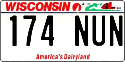 WI license plate 174NUN