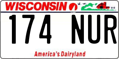 WI license plate 174NUR