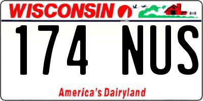 WI license plate 174NUS