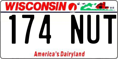 WI license plate 174NUT
