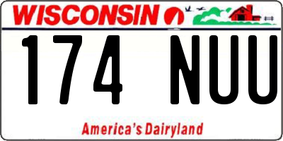 WI license plate 174NUU