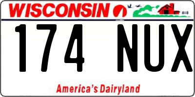 WI license plate 174NUX
