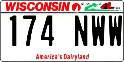 WI license plate 174NWW