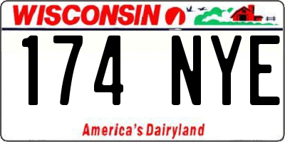 WI license plate 174NYE