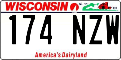 WI license plate 174NZW