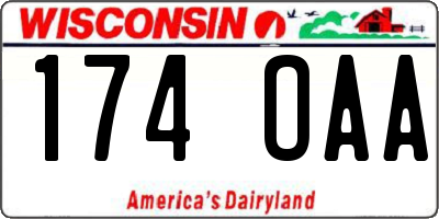 WI license plate 174OAA