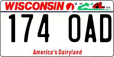 WI license plate 174OAD