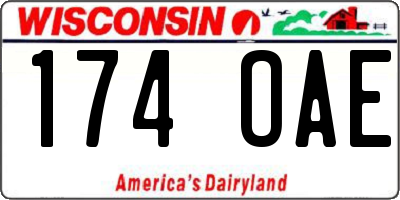WI license plate 174OAE
