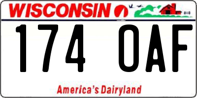 WI license plate 174OAF