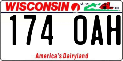 WI license plate 174OAH
