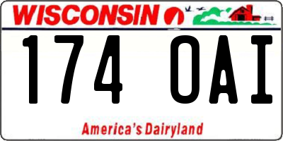 WI license plate 174OAI